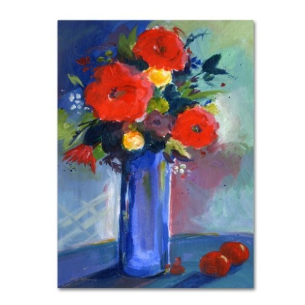 Trademark Fine Art Sheila Golden 'Red Flowers' Canvas Art, 35x47 SG5609-C3547GG